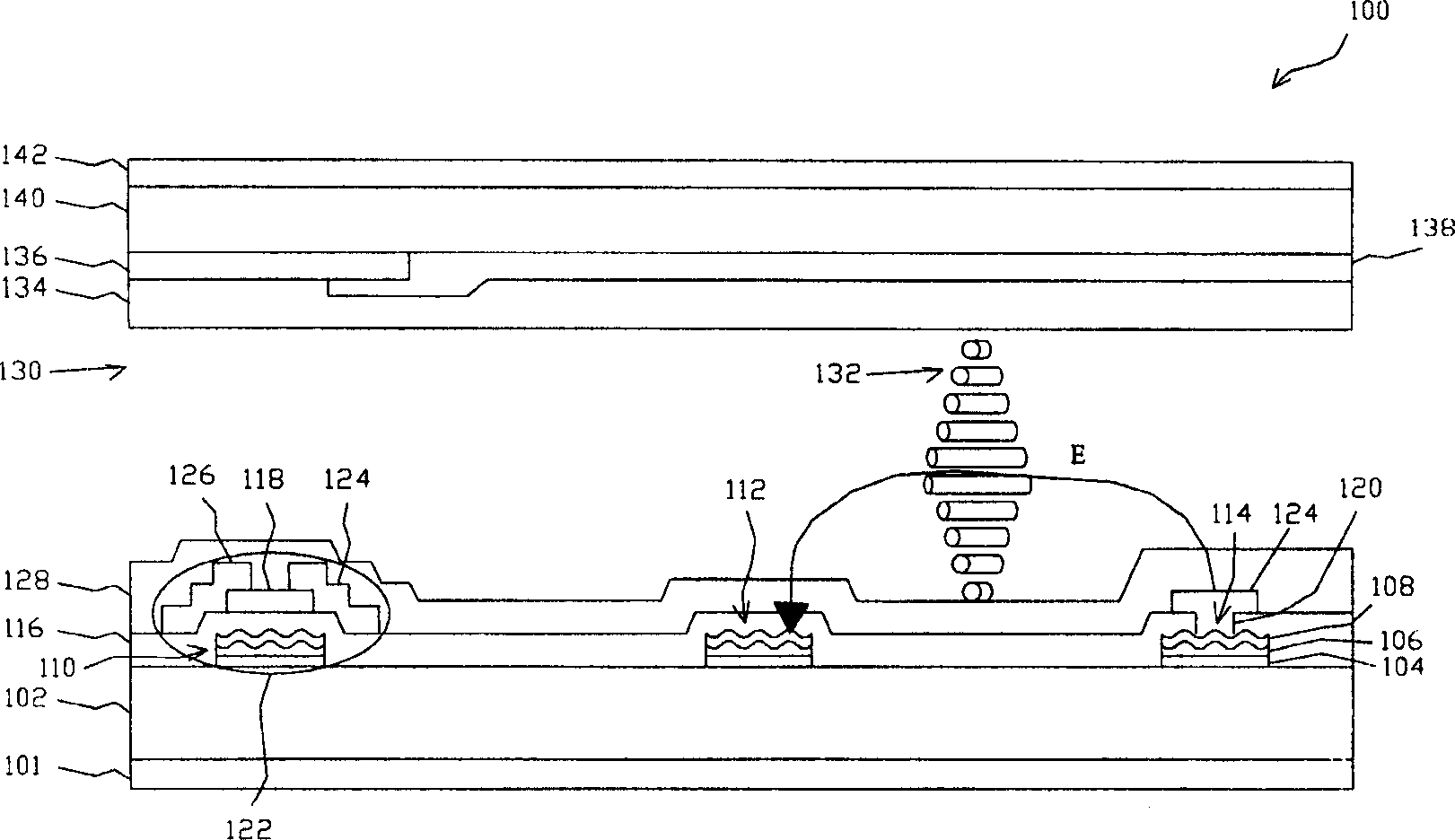 Transverse electric field liquid crystal display device picture element, and its substrate and picture element process