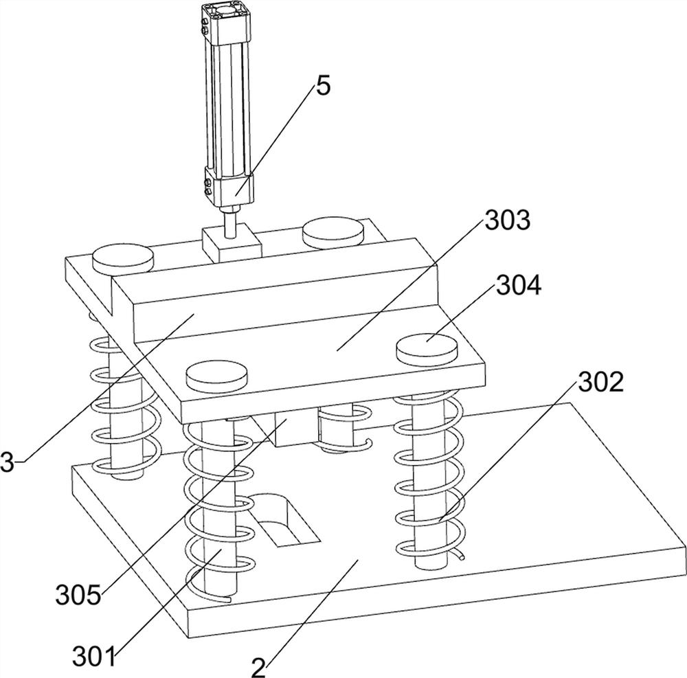 Iron plate stamping device capable of achieving automatic equidistant feeding