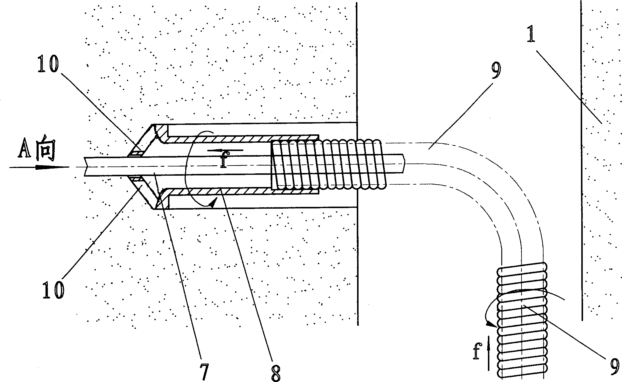 Method and special apparatus for excavation of concealed grotto in solid model test