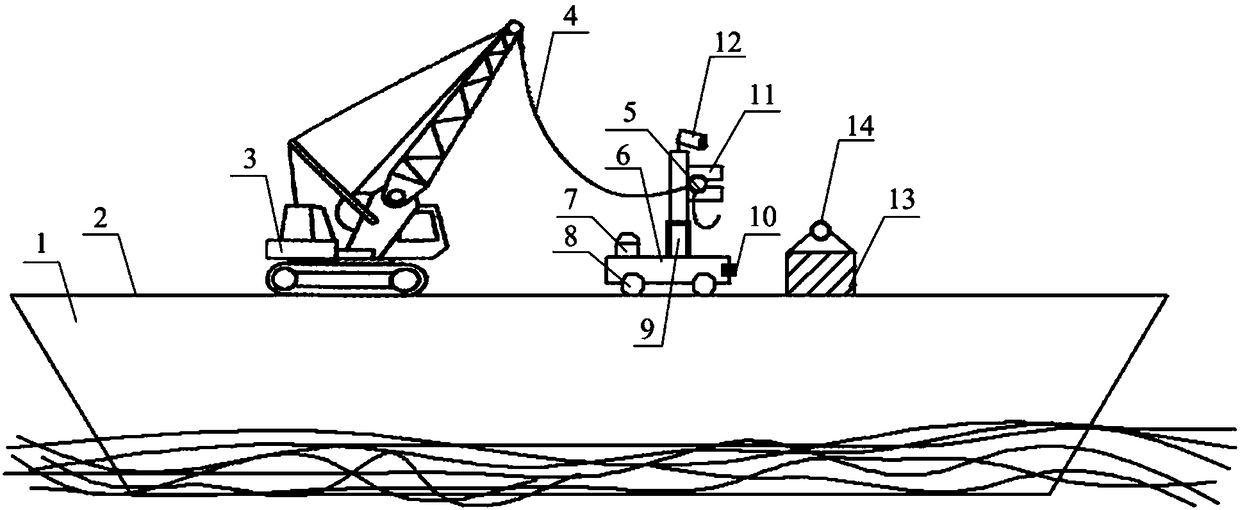 An automatic hooking system for lifting vehicles on large ships