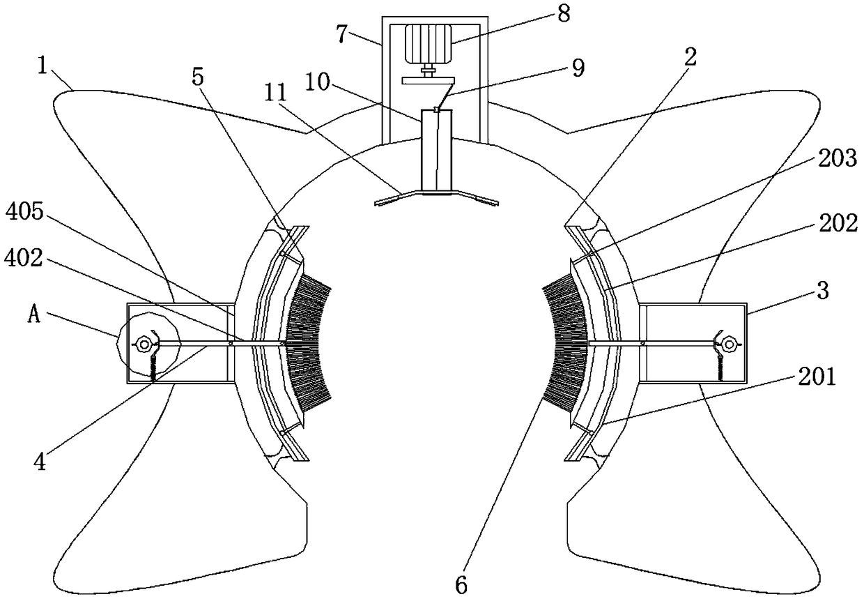 Horizontally and vertically laid pipeline oil stain removing device based on cooking bench