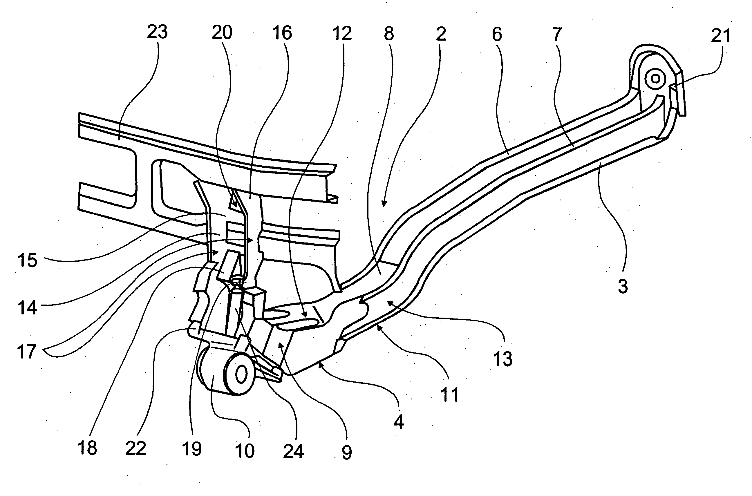 Longitudinal Beam for a Driver's Cab and Carrier Structure Comprising One Such Longitudinal Beam