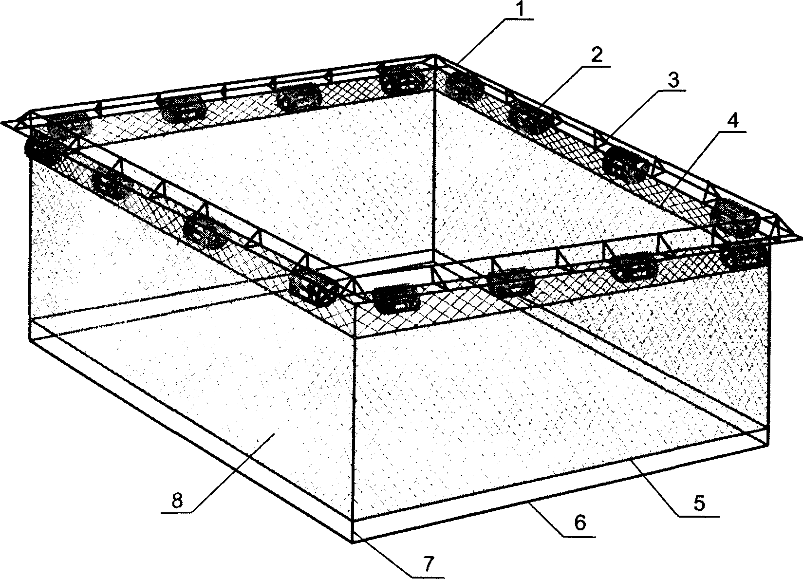 Turbot cultivation net cage having anti-pollution function