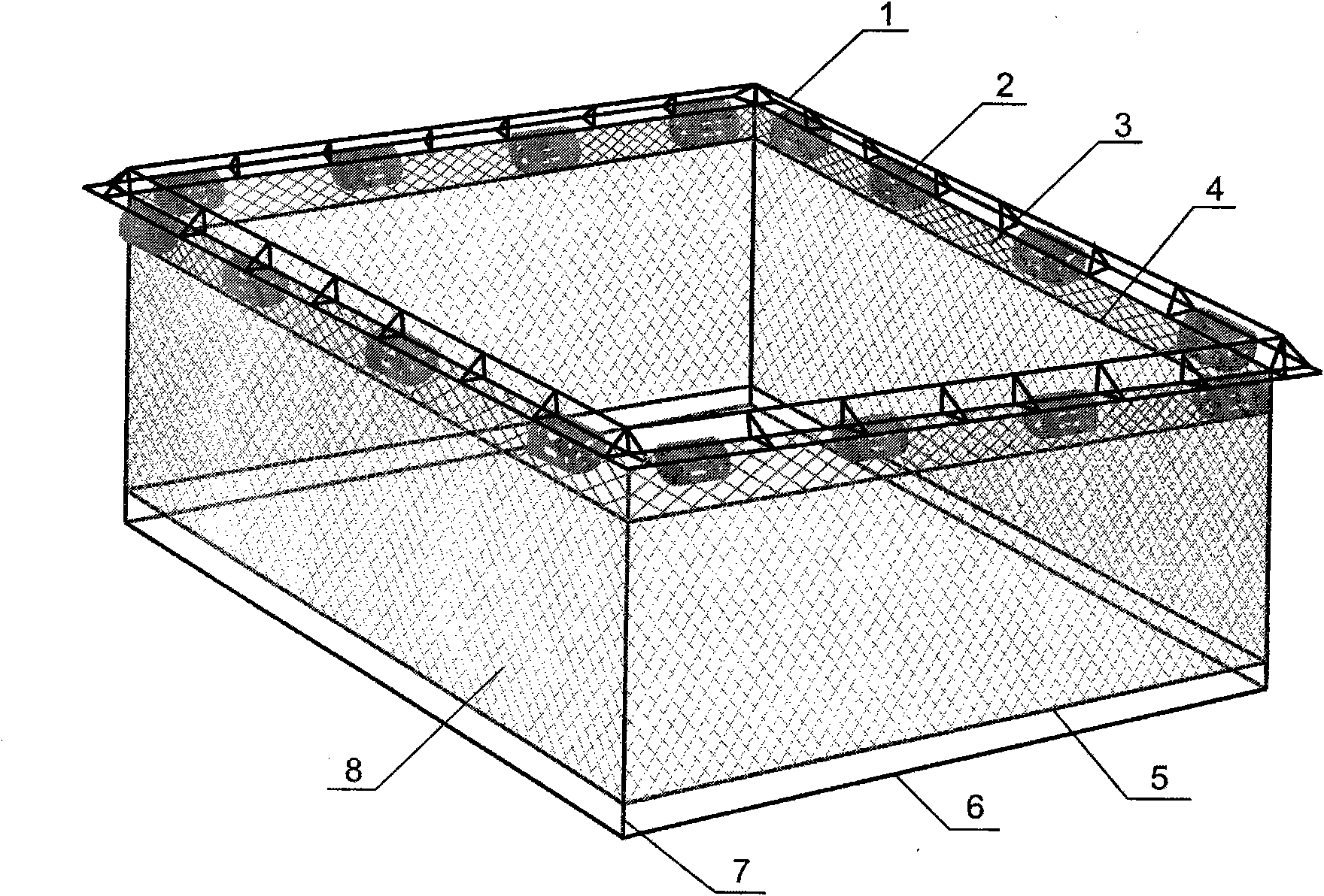 Turbot cultivation net cage having anti-pollution function