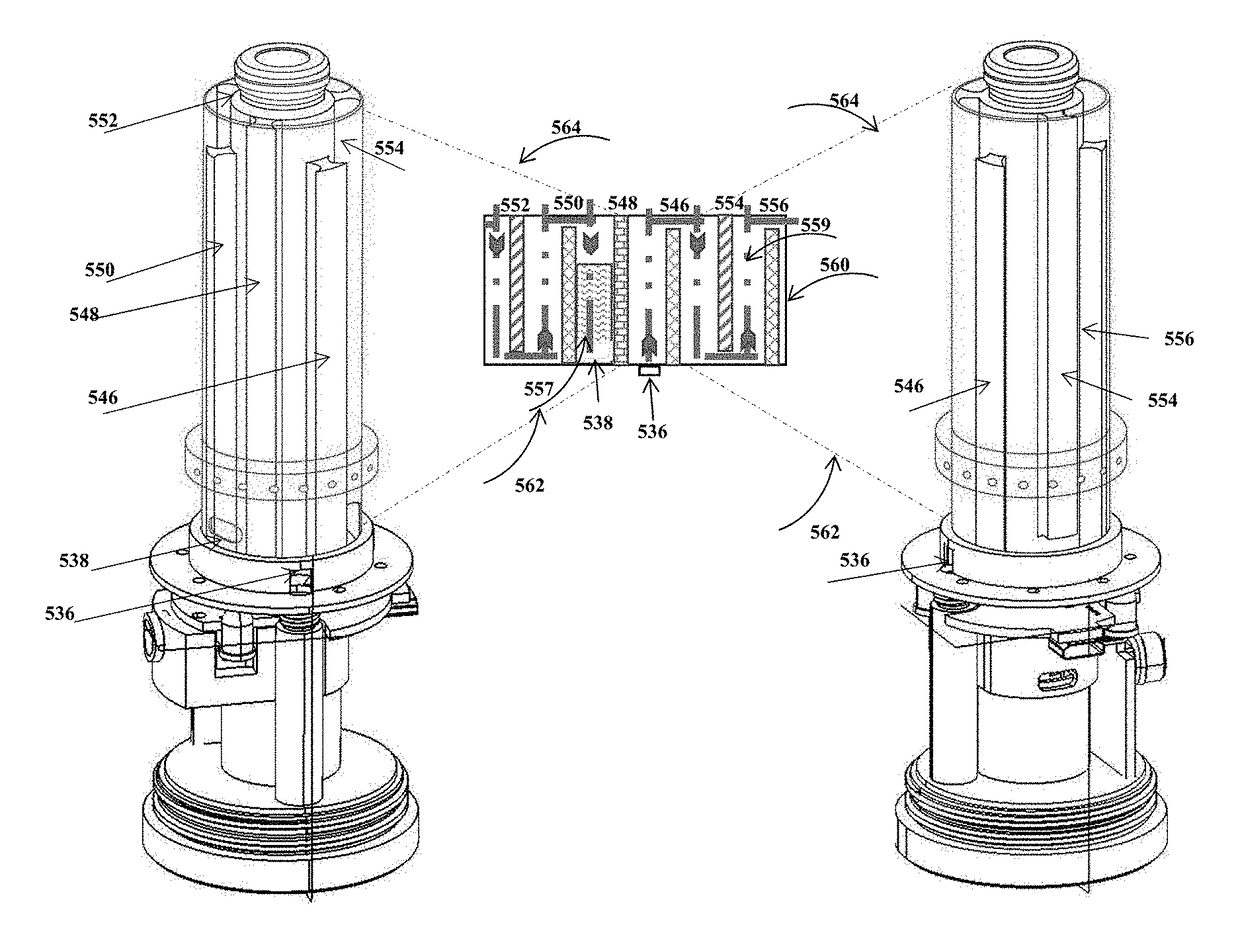 Inhalation device with heating, stirring and leak preventing components