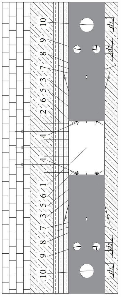 A pressure relief and monitoring method for continuous large deformation of coal sides in deep roadways