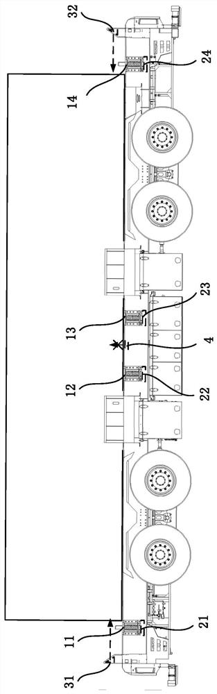 Loading state detection system and detection method for flat car