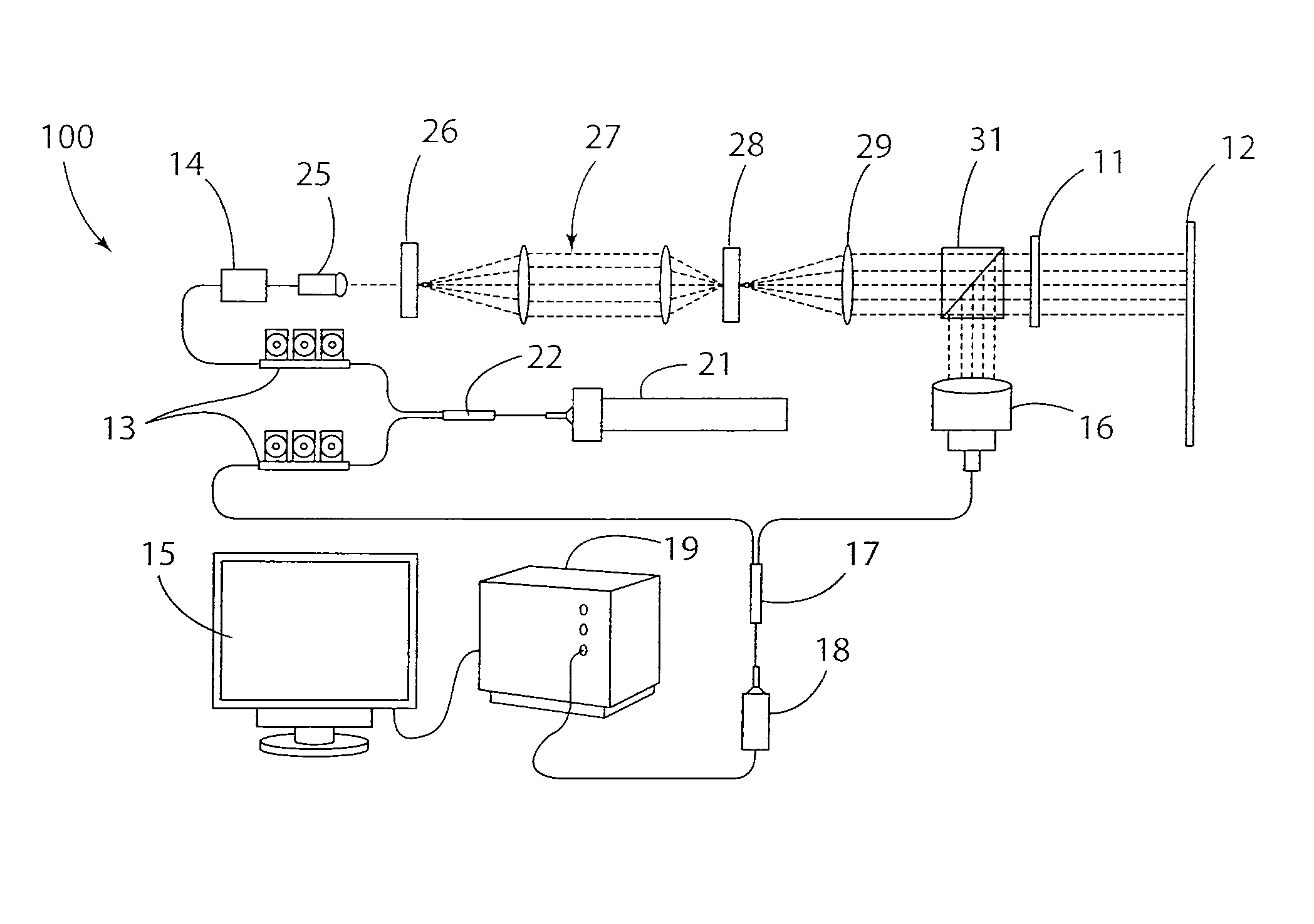 Multipoint laser vibrometer with single detector