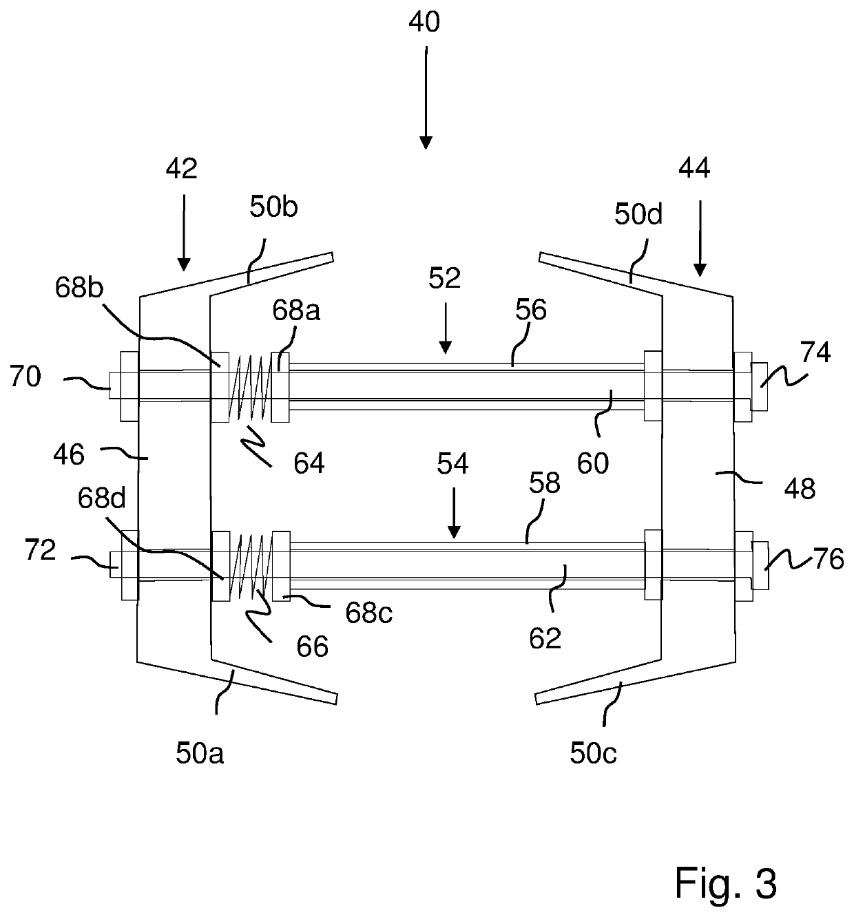 Distance member for connecting wind turbine blade shear webs