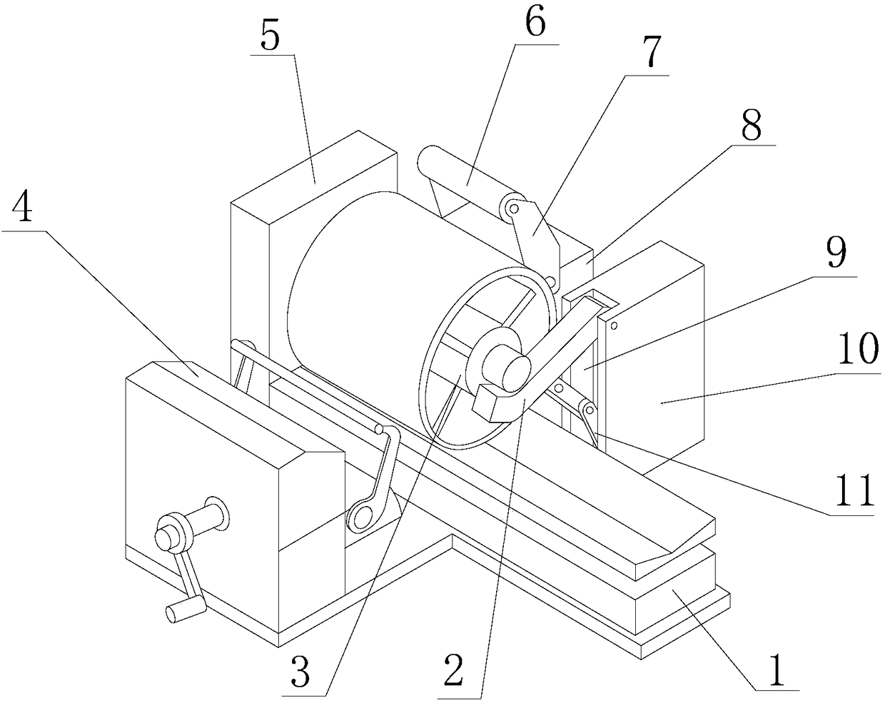 Inner supporting type paint device for outer wall of cylinder