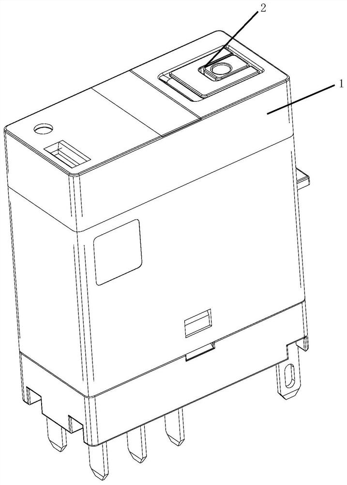 Electromagnetic relay with button buffer mechanism