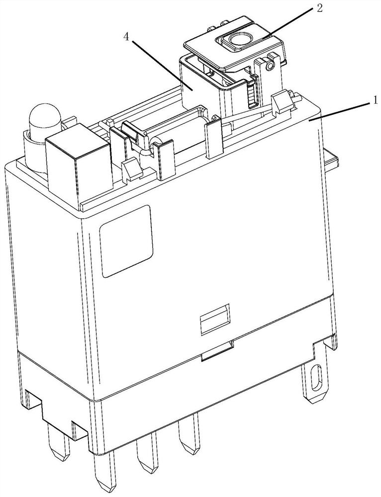 Electromagnetic relay with button buffer mechanism