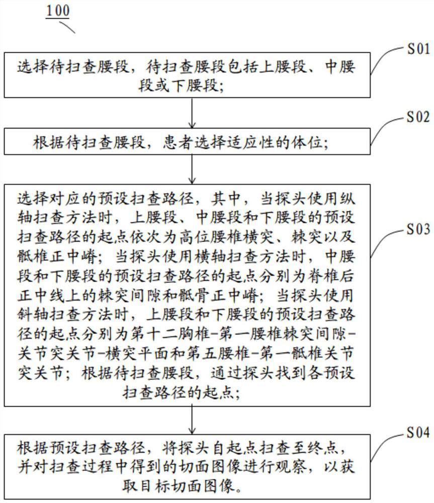 Waist spine ultrasonic scanning teaching method