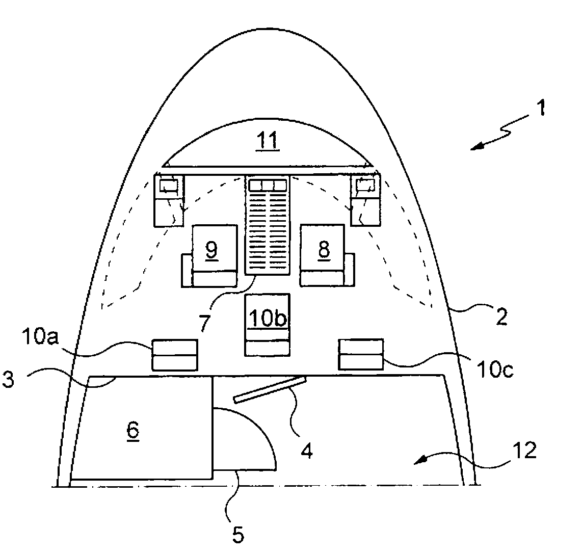 Secure airlock for the cockpit of an aircraft, and aircraft having such an airlock