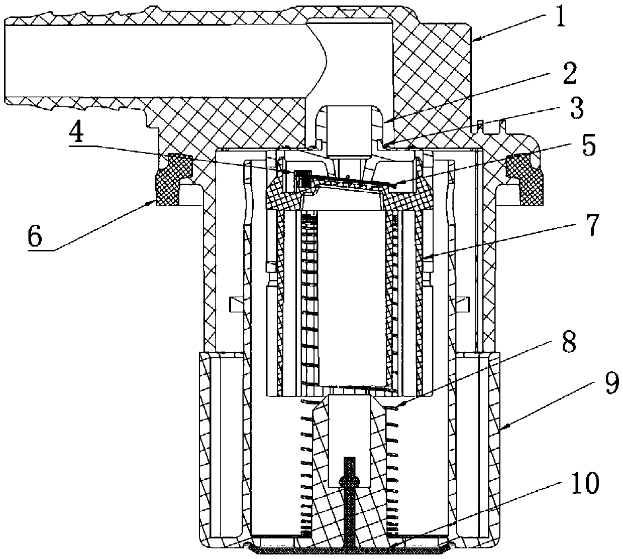 Oil tank liquid level control valve integrated with one-way valve