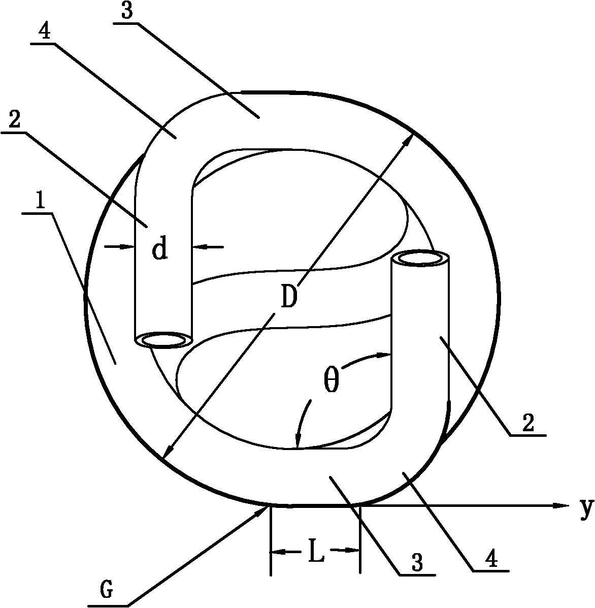 Double-helix energy-saving fluorescent lamp tube and energy-saving fluorescent lamp