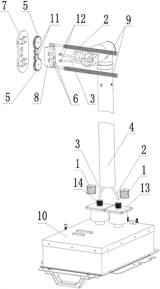 High-pressure syringe driving device with flexible shaft connection