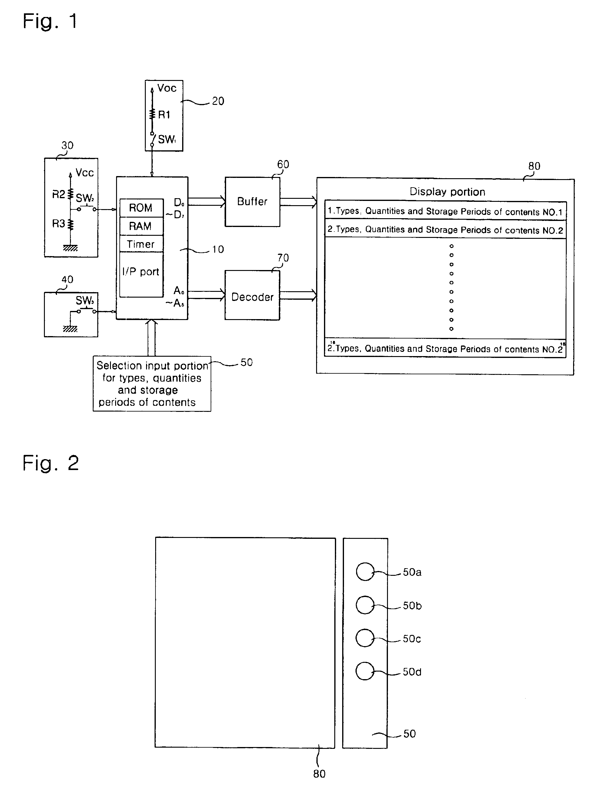 Apparatus and method for inputting and displaying data for refrigerator