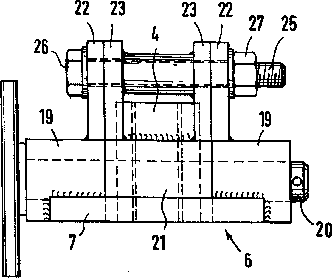 Screw device for high-adjusting a track span