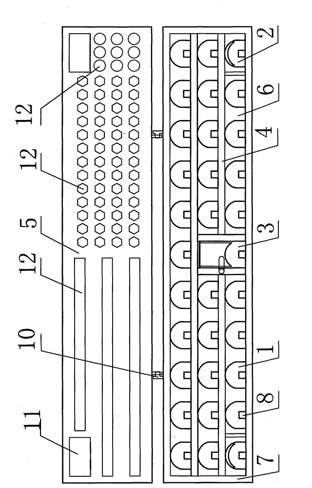 Combined n-type queen-isolating nest door