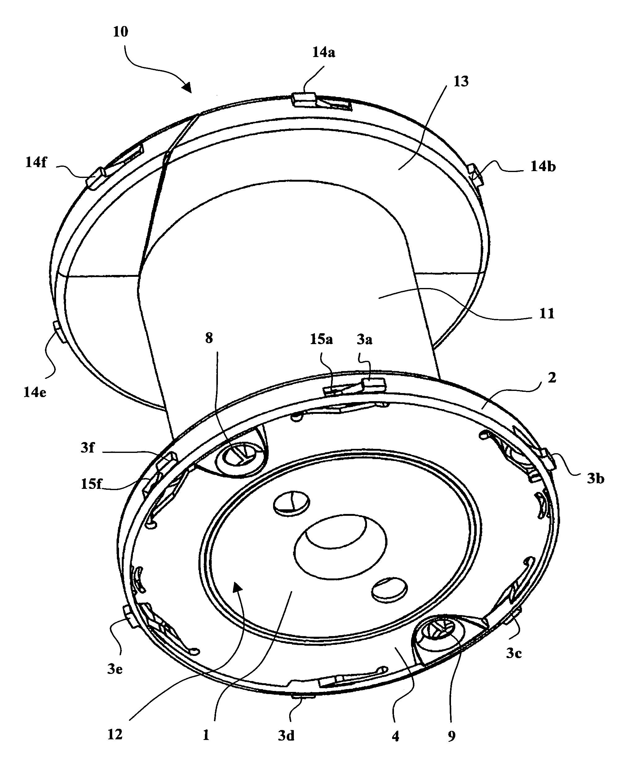 Device with retractable anti-roll means, and use thereof in wire dispensing reels