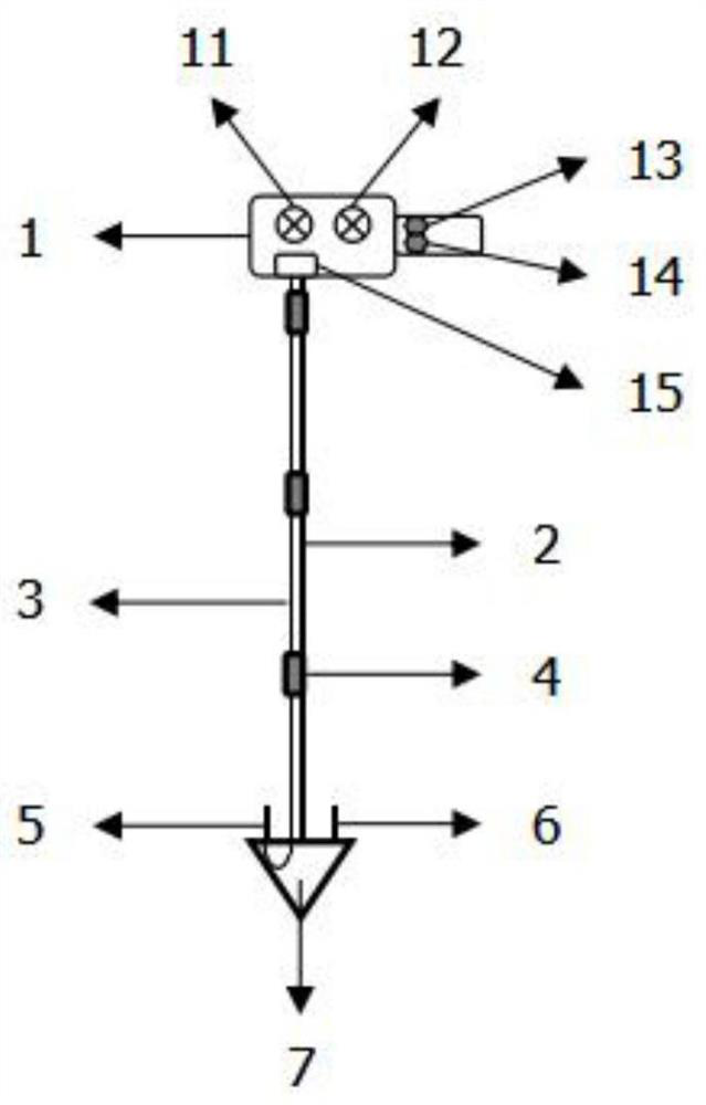 Strip mine blasting hole water depth detection device