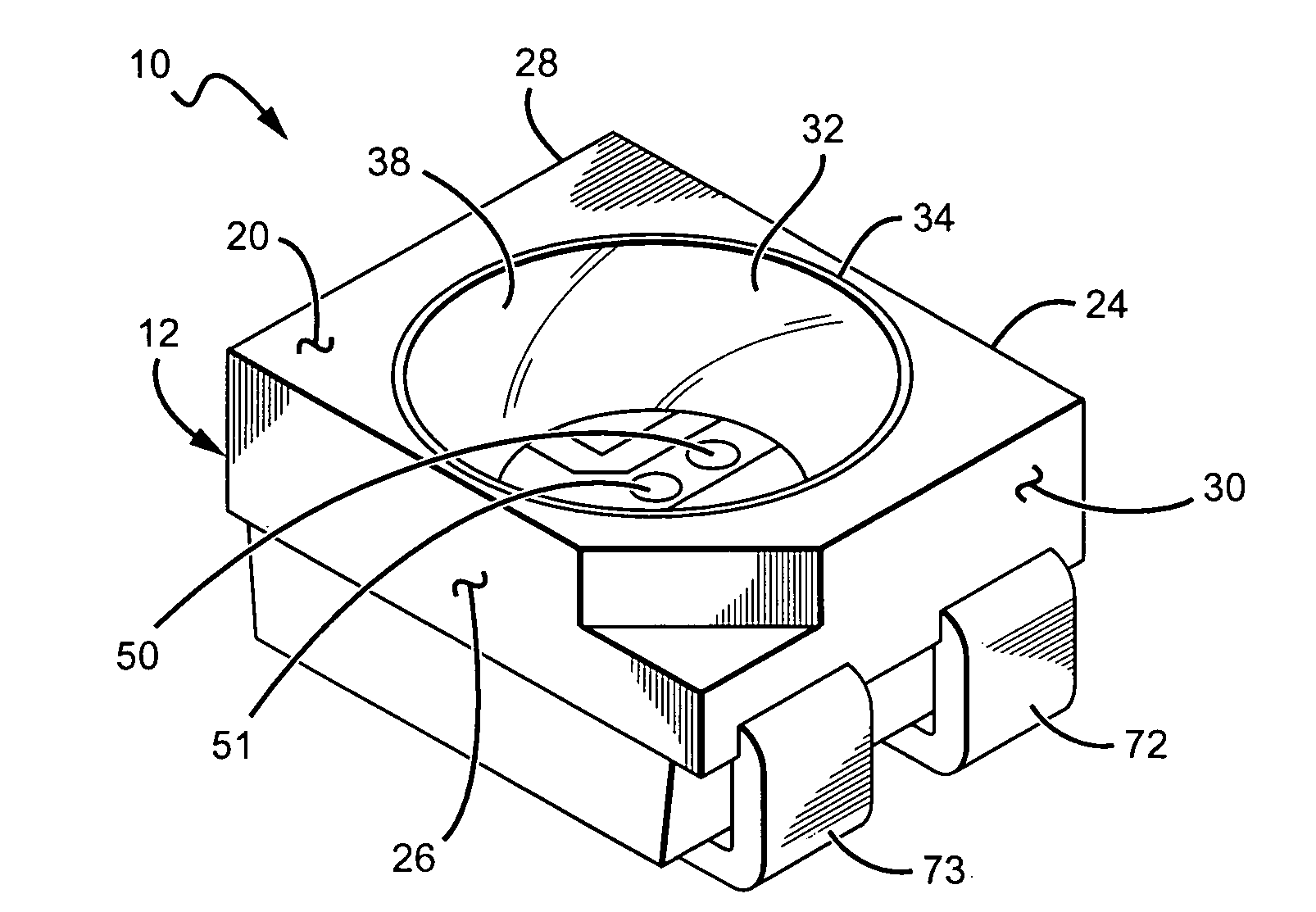 LED surface-mount device and LED display incorporating such device