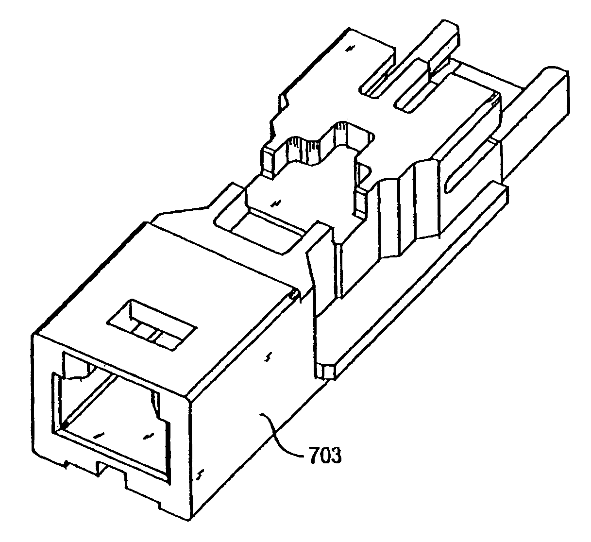 Connector and receptacle containing a physical security feature