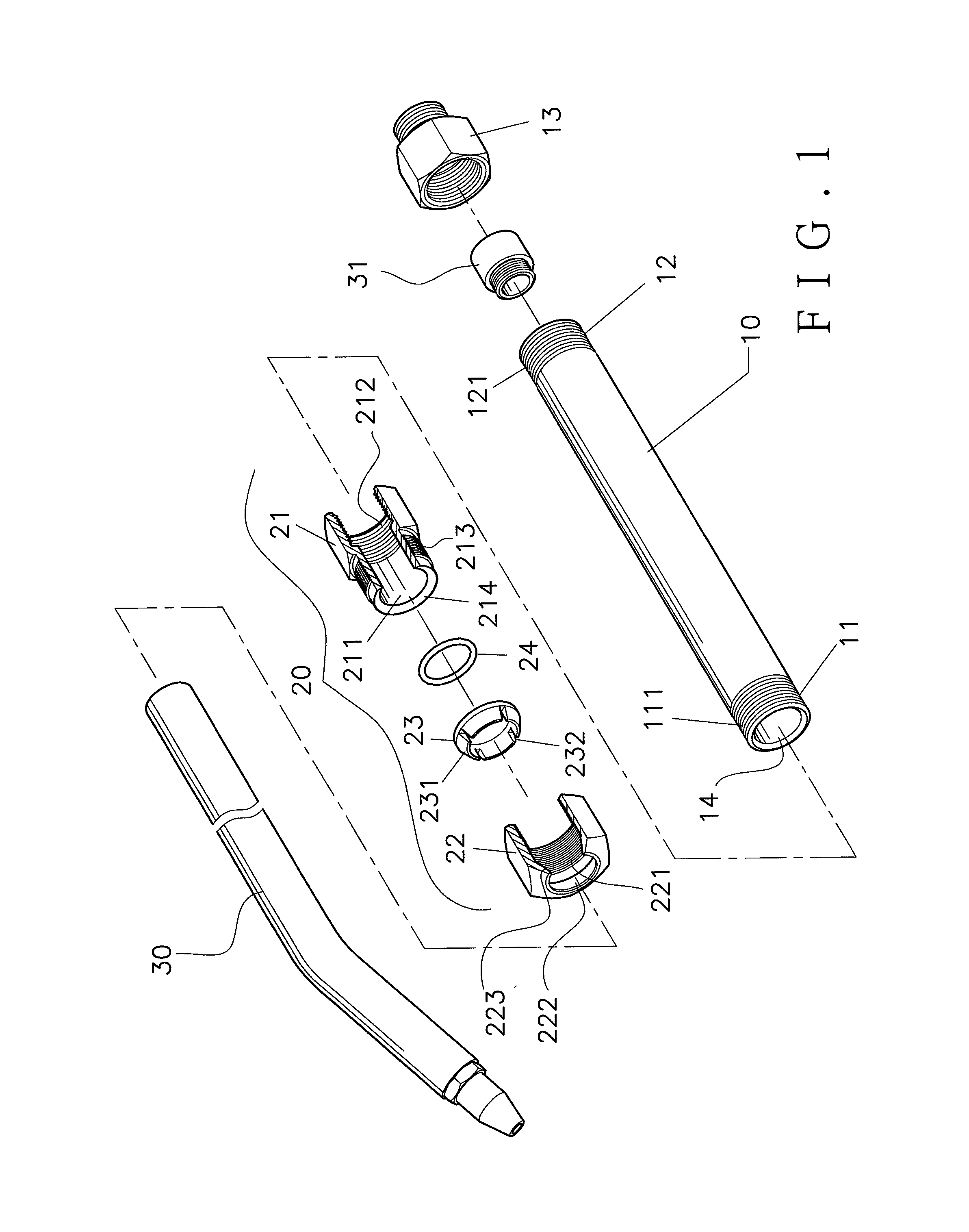 Retractable pipe structure of air blow gun