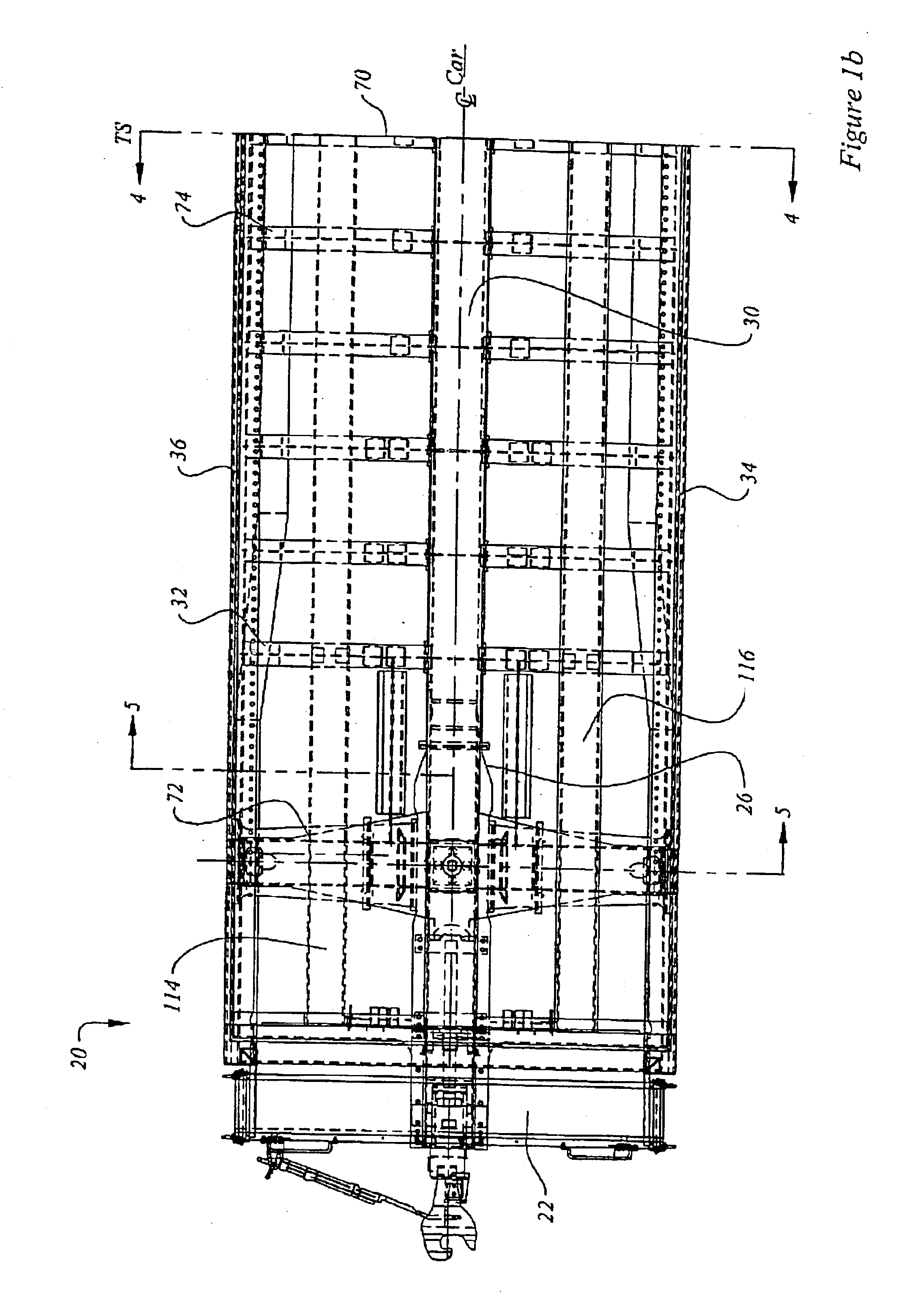 Coil car with internal walkway