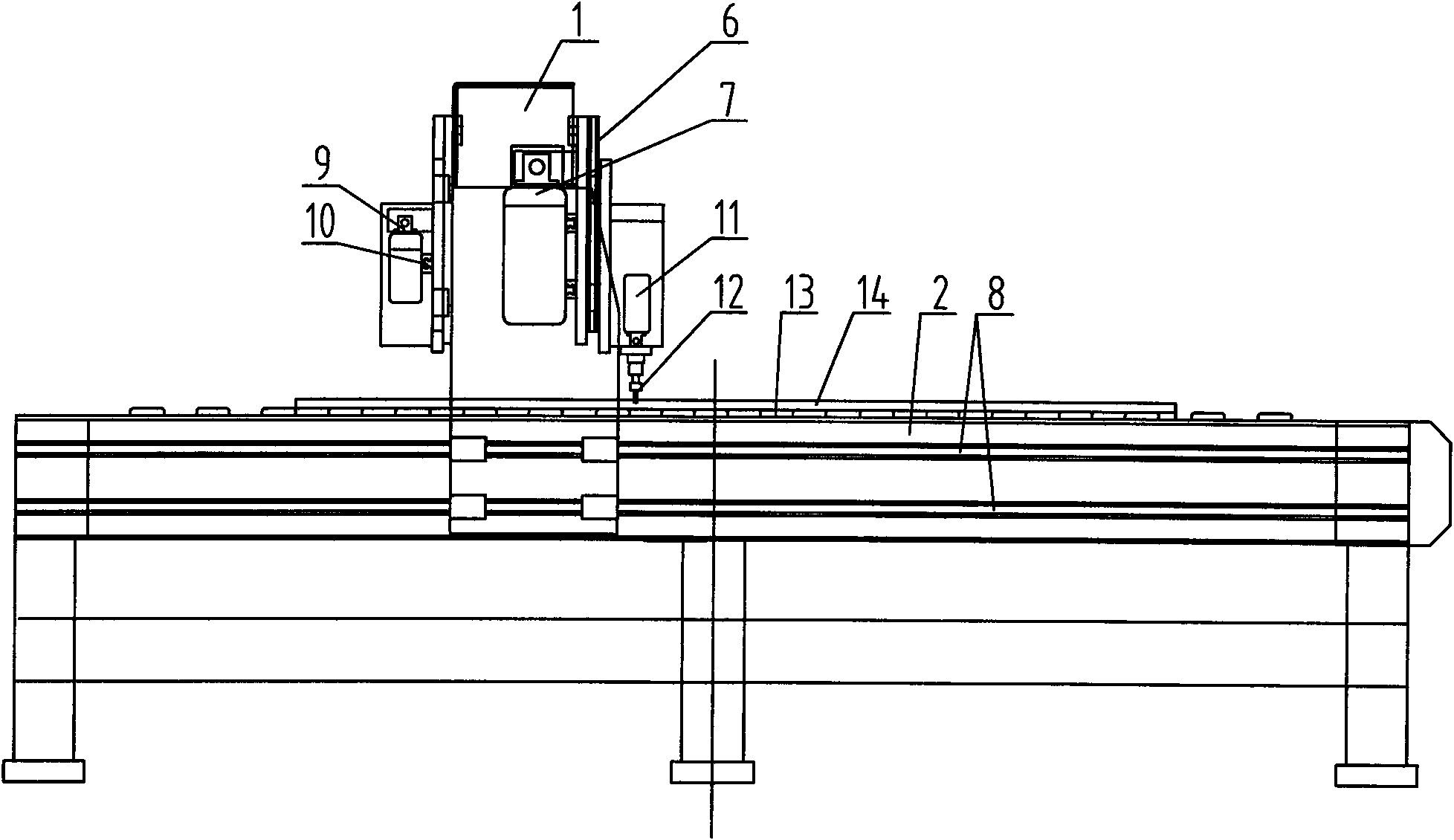 Multihead synchronous or asynchronous carving (drilling) milling numerical control processing equipment