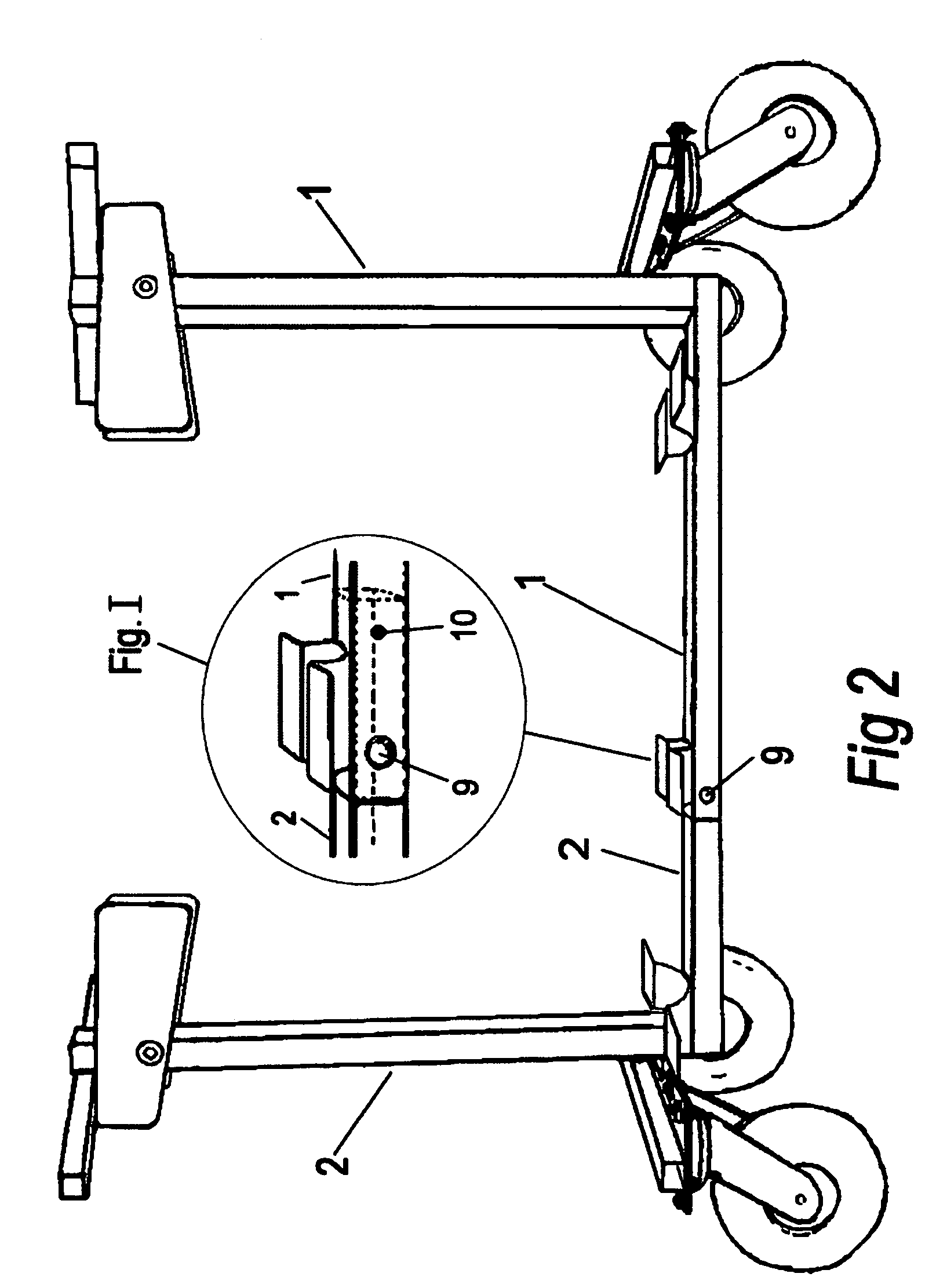 Adjustable monitor cart