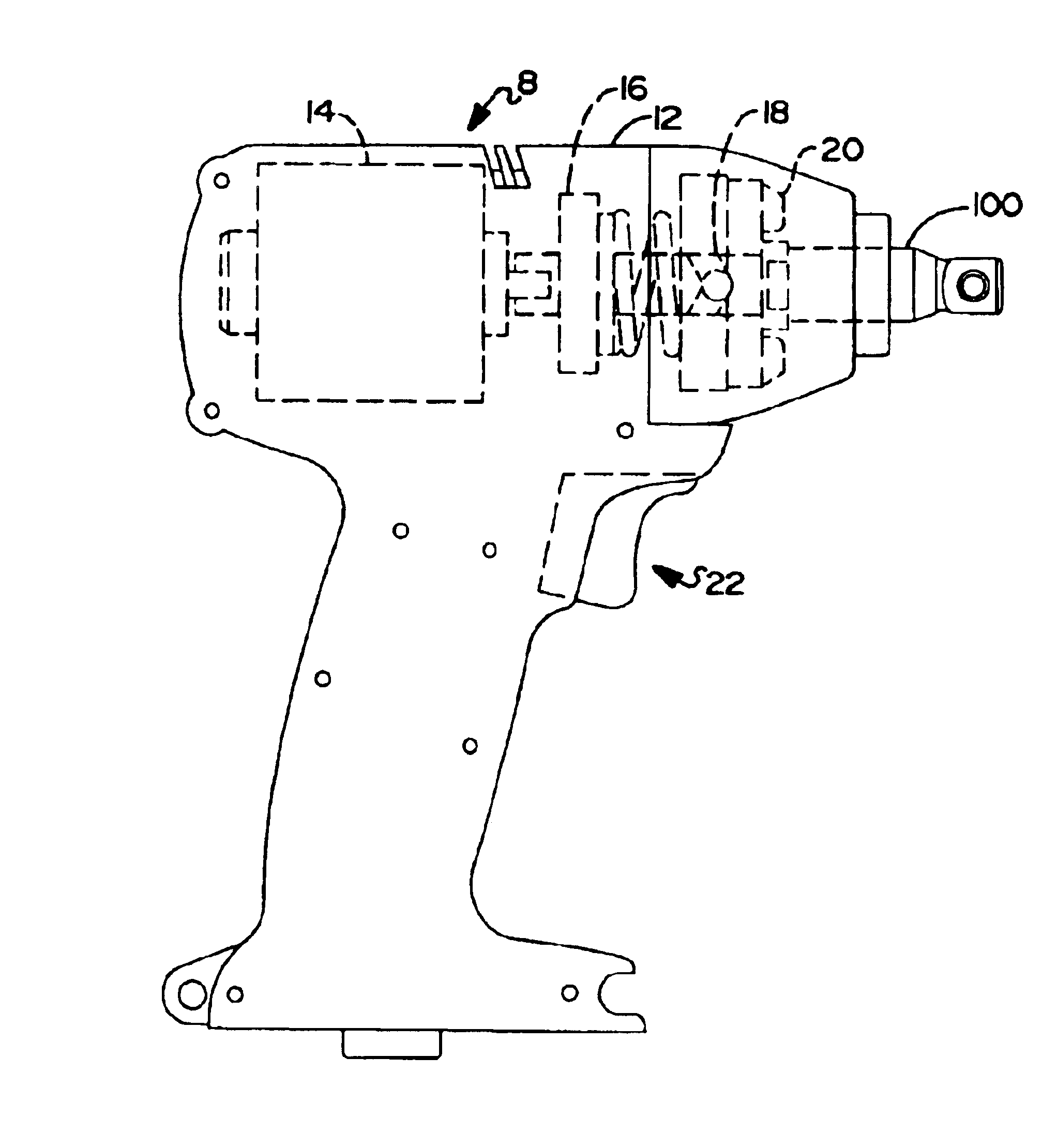 Impact wrench having an improved anvil to square driver transition