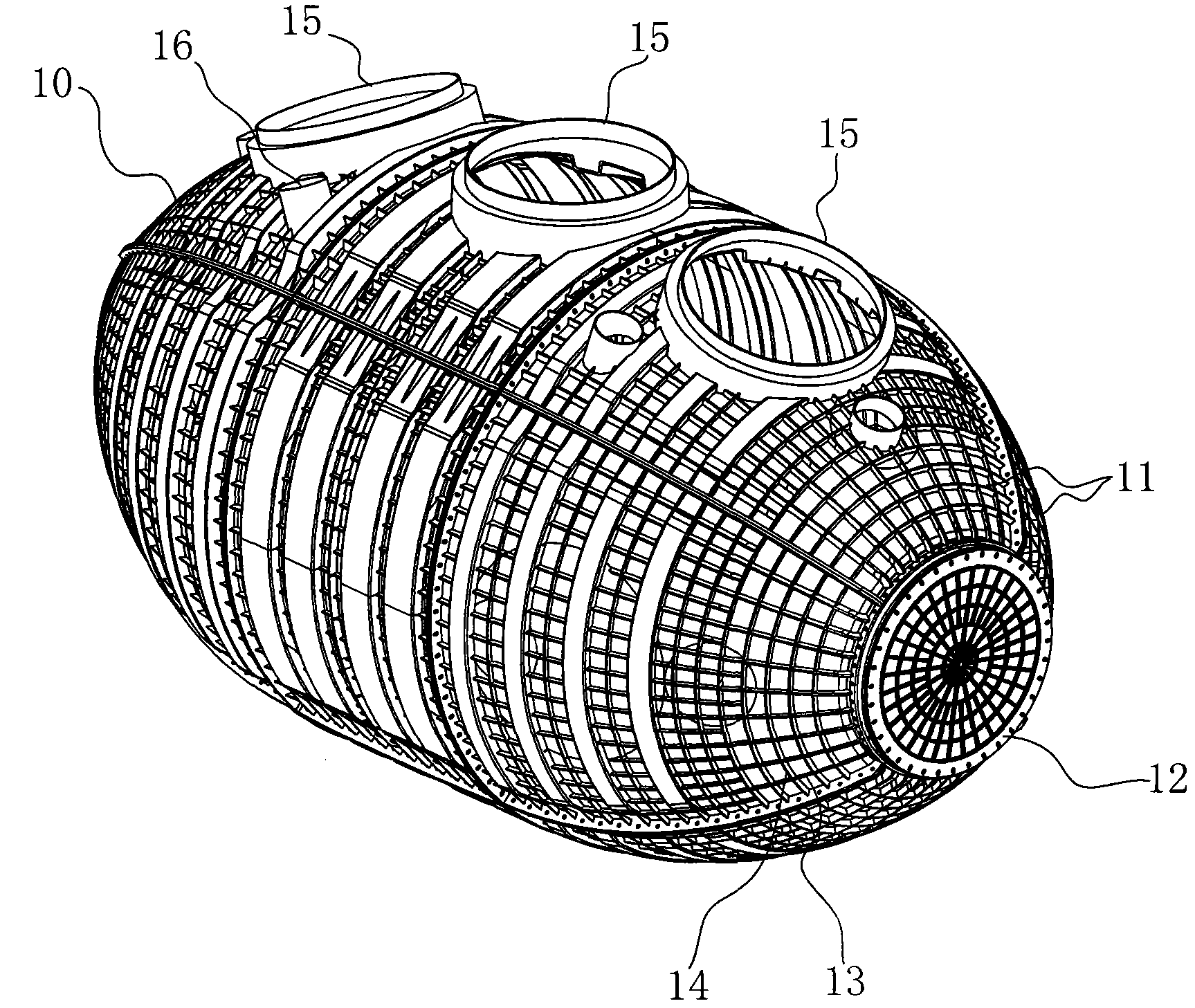 Plastic septic tank