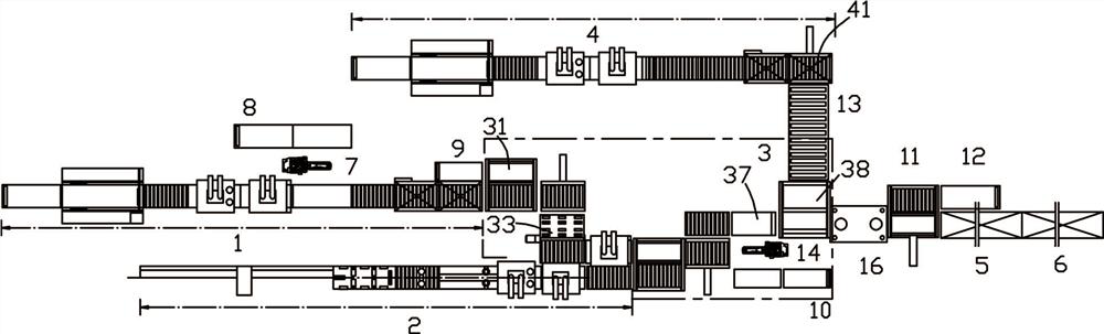 Double-face-plate full-automatic wooden door production line