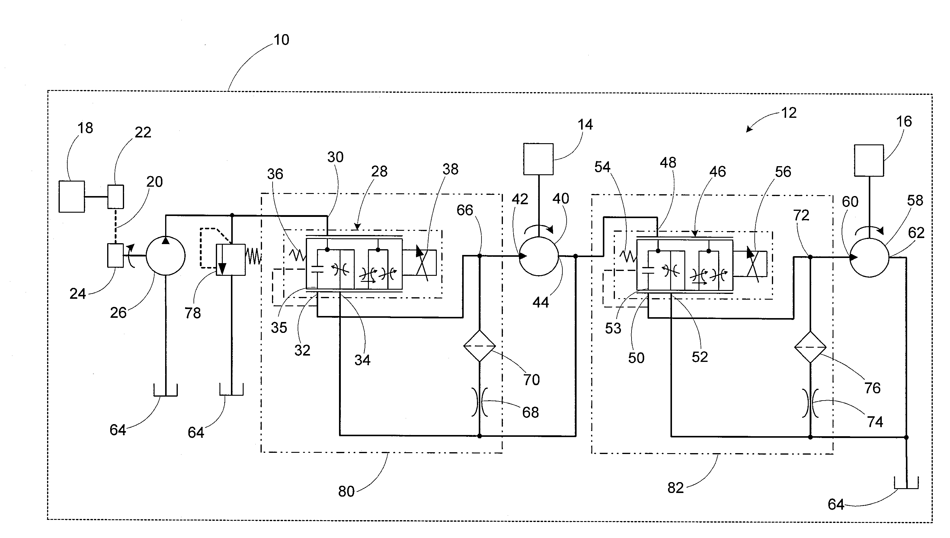 Hydraulic drive system for sand and salt spreaders