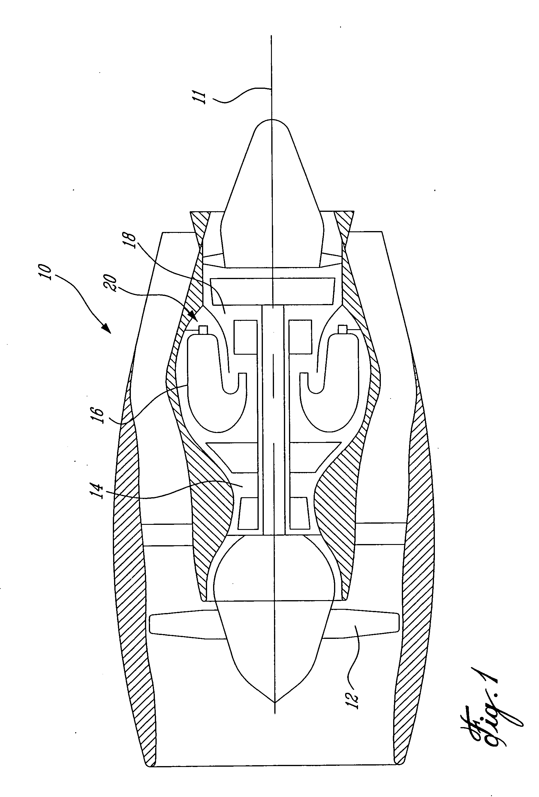 Internal fuel manifold with airblast nozzles