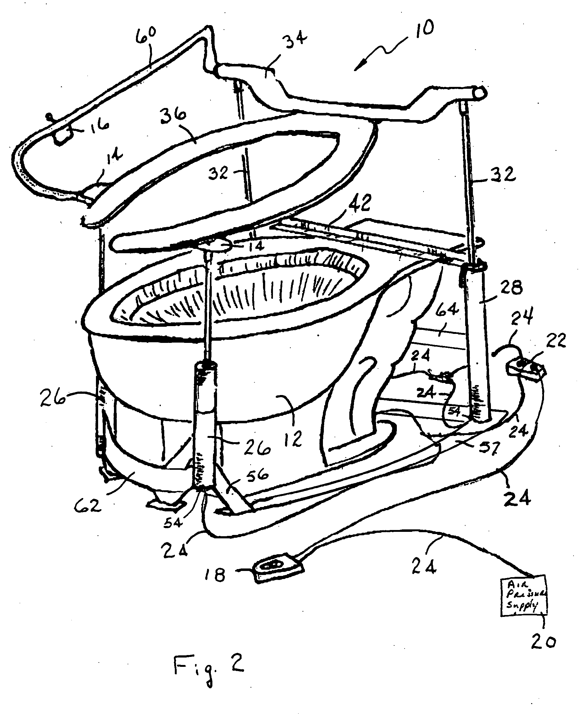 Air pressure seat lift