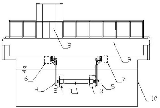 Deep-sea riser segmented model vertical flow forced vibration experimental device under action of uniform flow