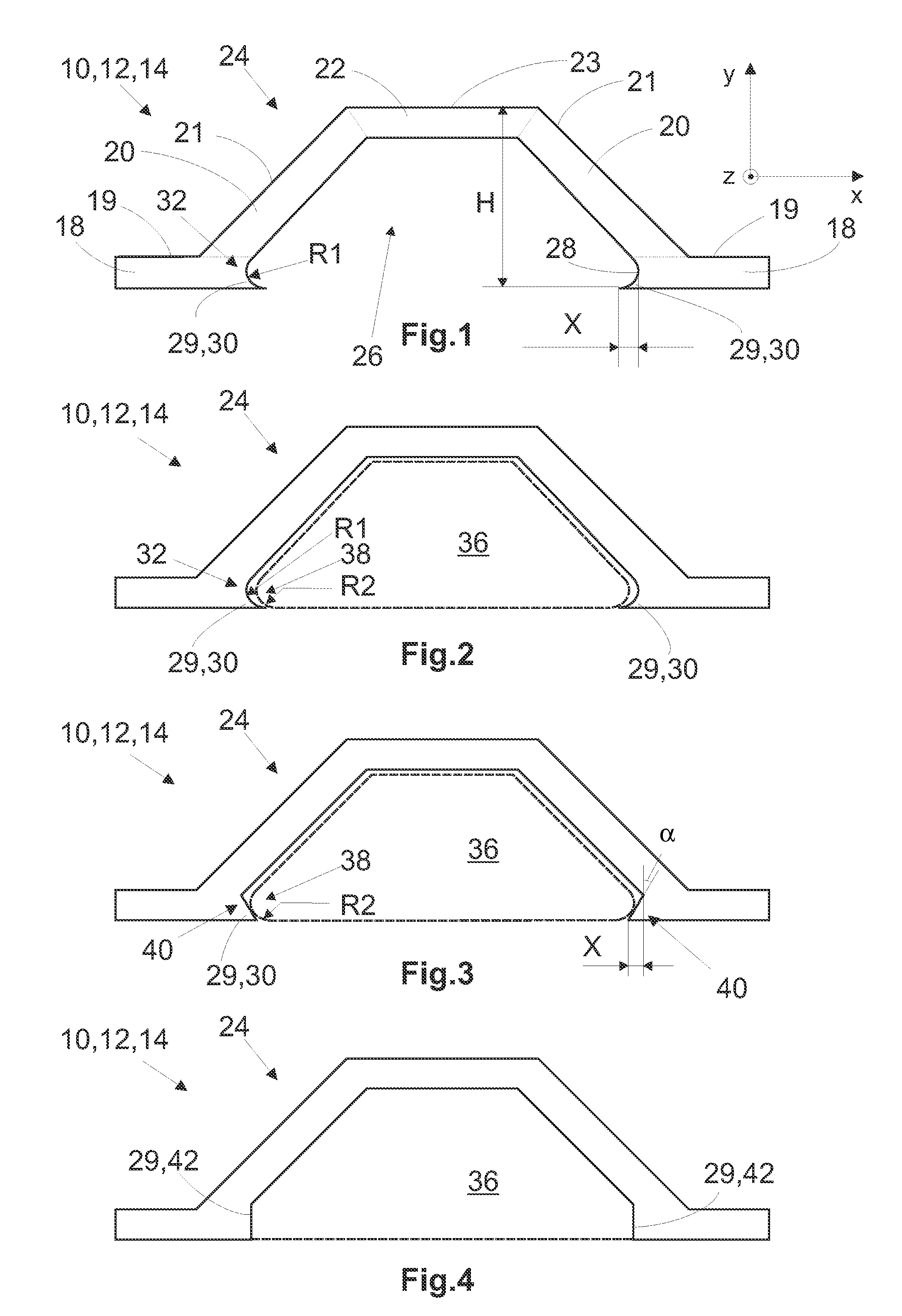 Clip Integration of Pressure Tube Mold Cores into Hardened Omega-Stringers for the Production of Stiffened Fiber Composite Skin Shells, in particular for Aeronautics and Astronautics