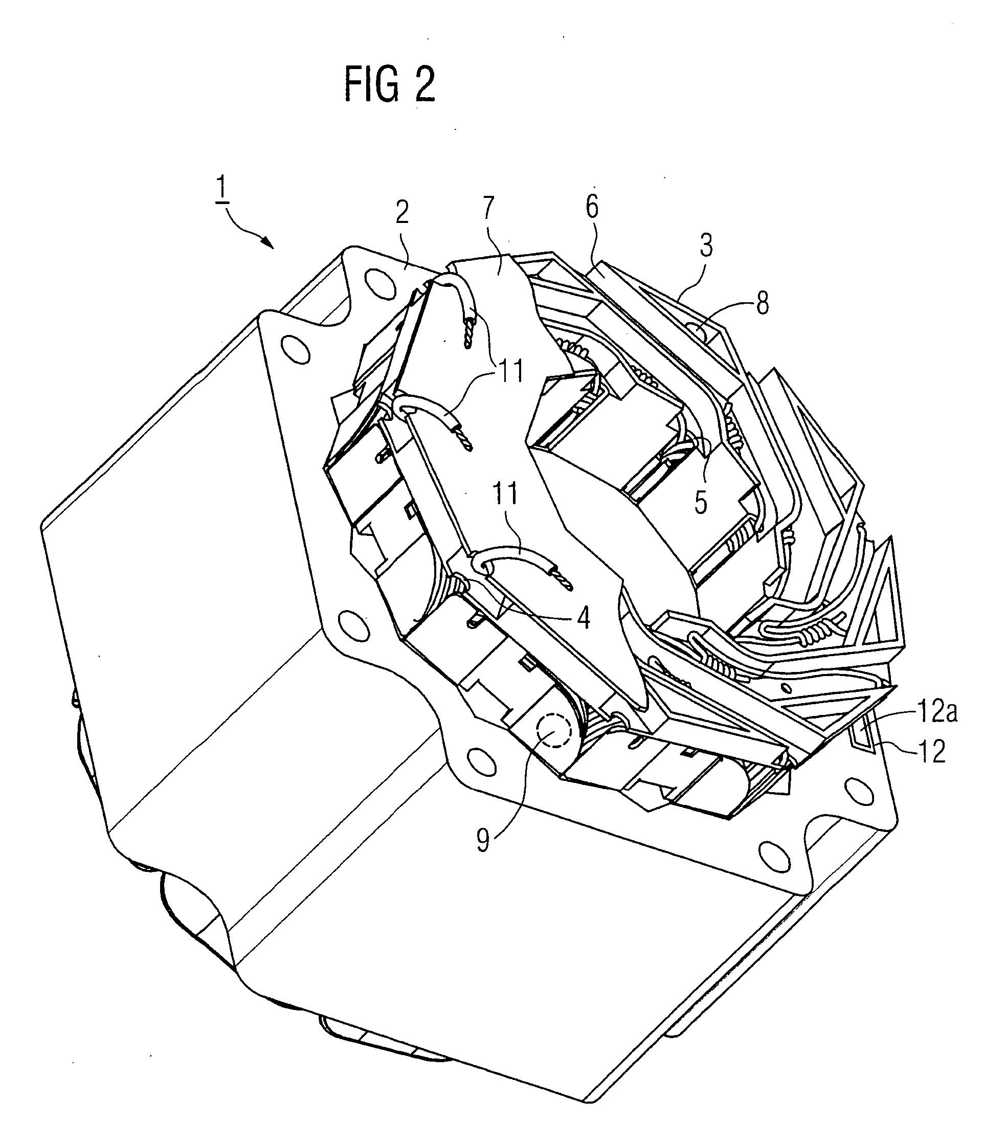 Electric machine with a winding support assembly and a measuring system