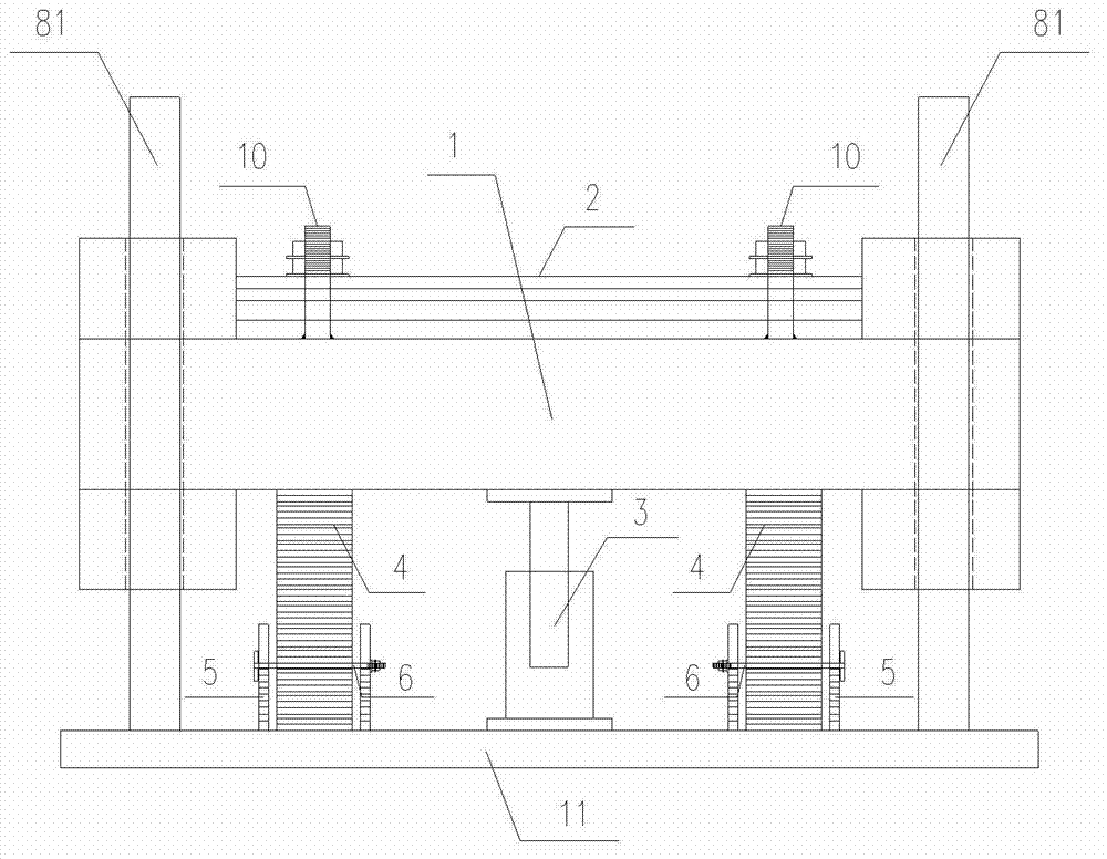 Rigidity adjusting device for spiral springs and tuned mass damping device