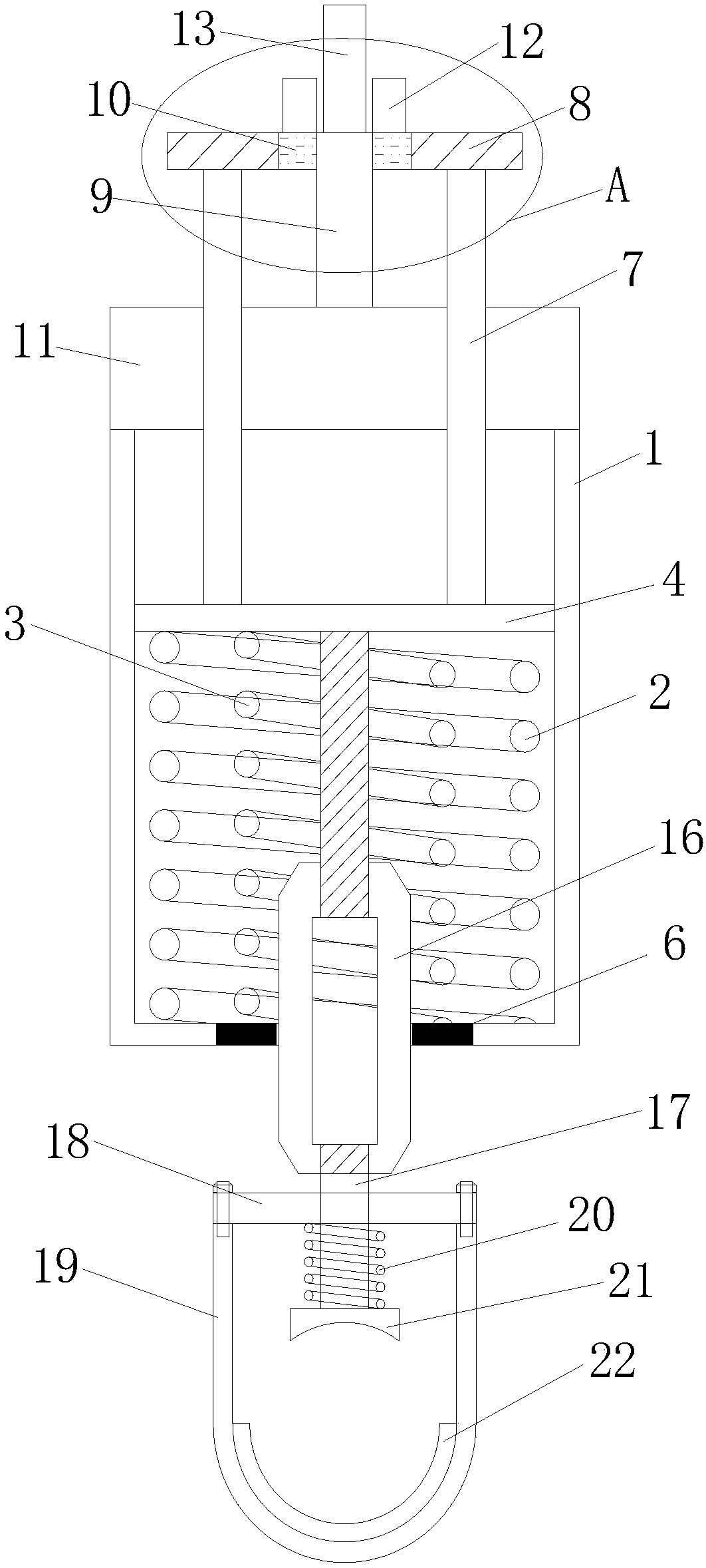 Stable type adjustable spring support hanger