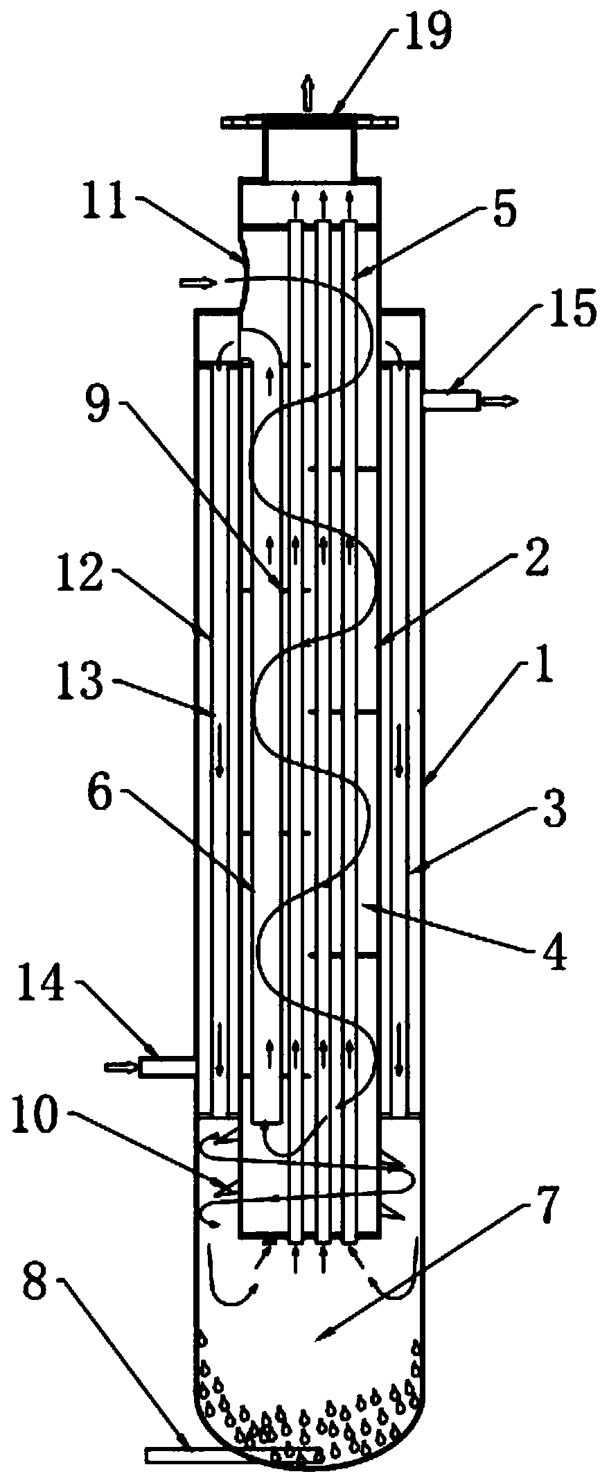 Efficient heat exchange structure of compressed air refrigeration dryer