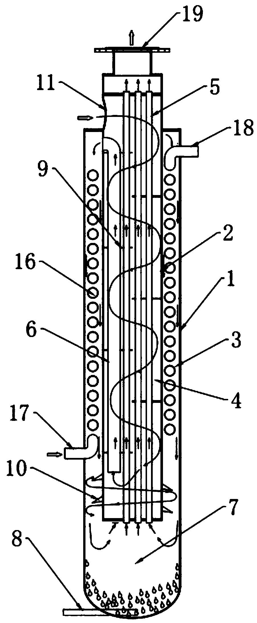 Efficient heat exchange structure of compressed air refrigeration dryer