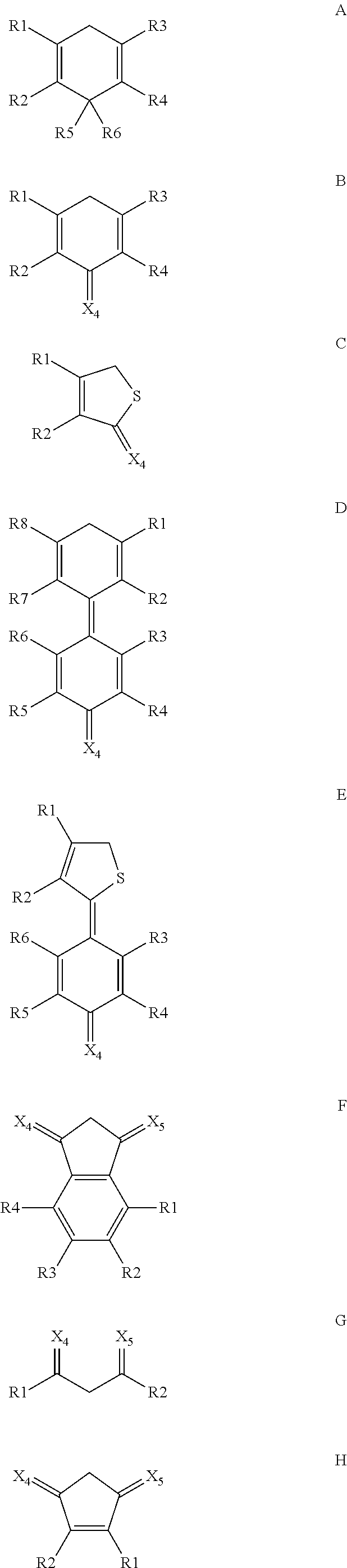 Oxocarbon-, pseudooxocarbon- and radialene compounds and their use