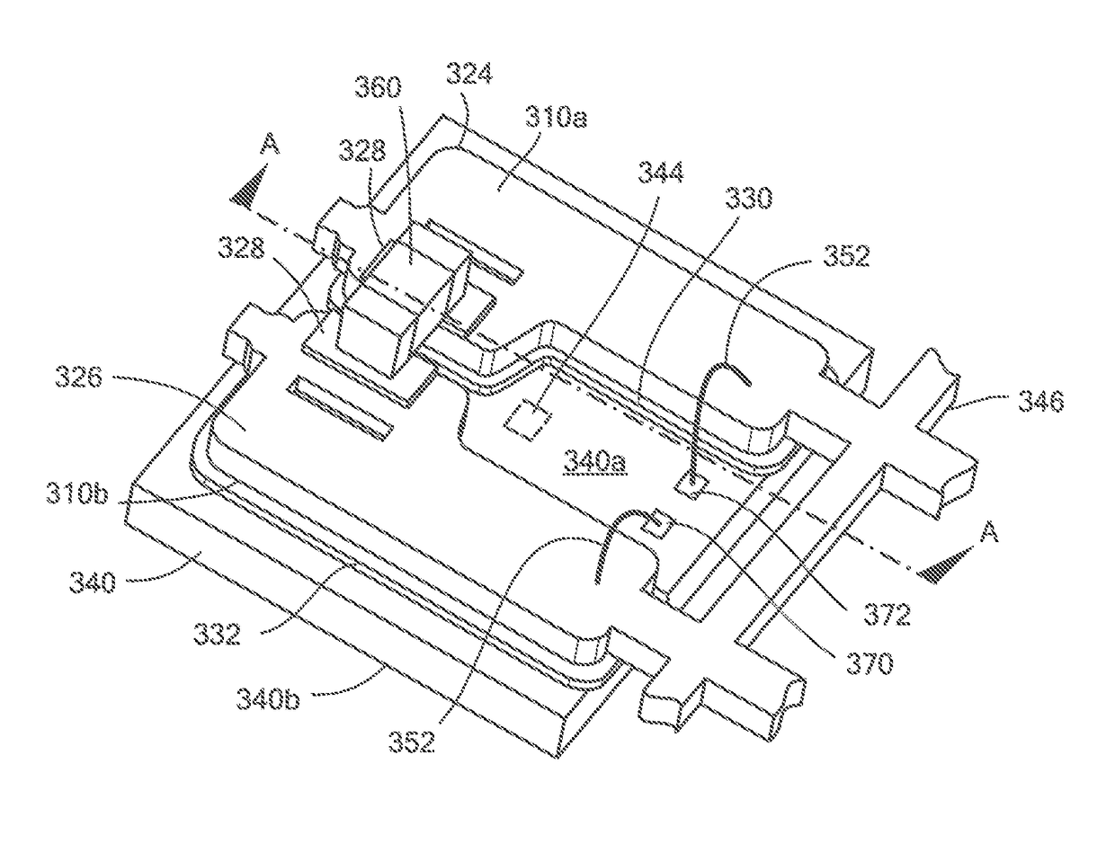 Integrated circuit package having a split lead frame