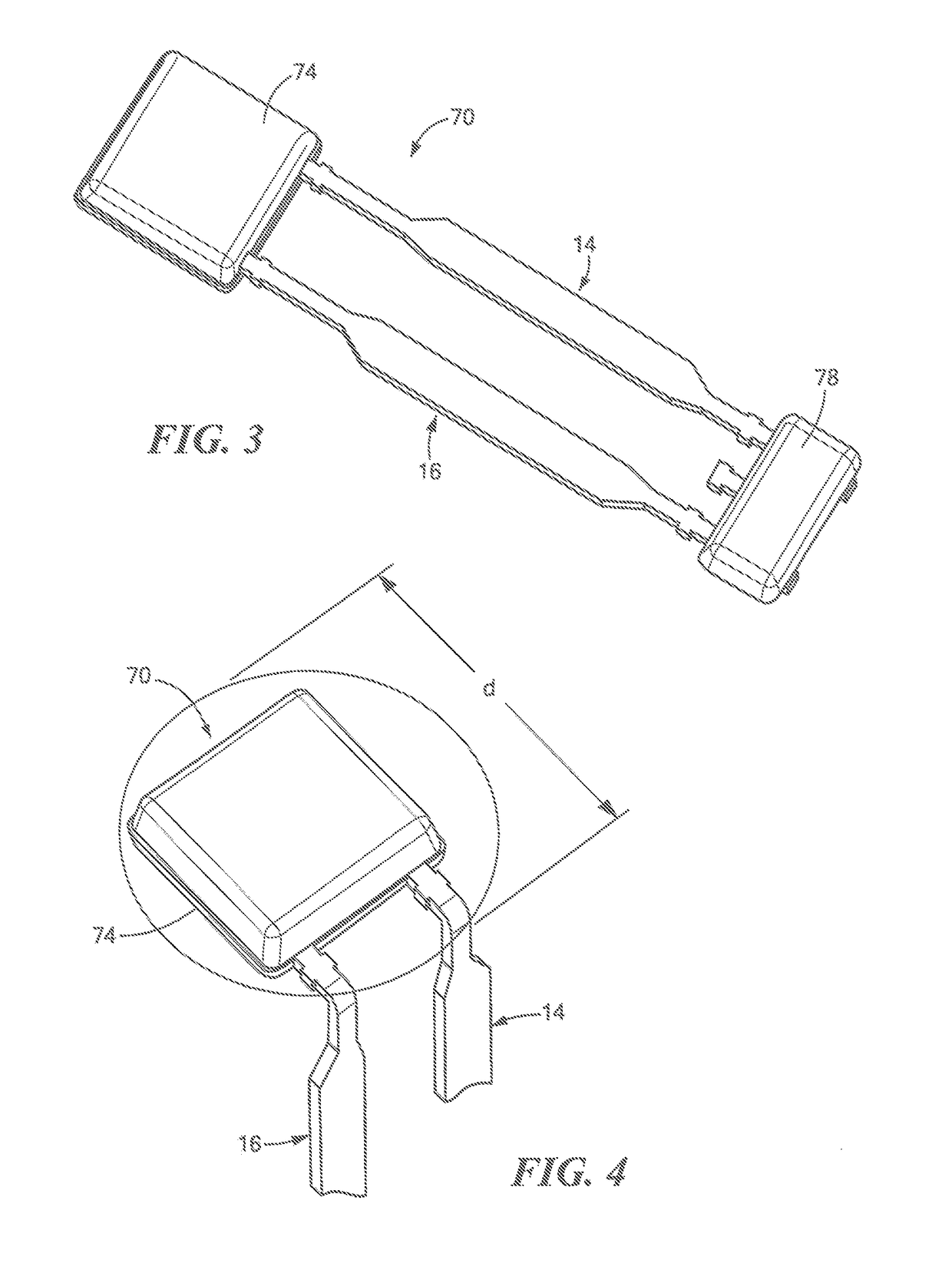 Integrated circuit package having a split lead frame