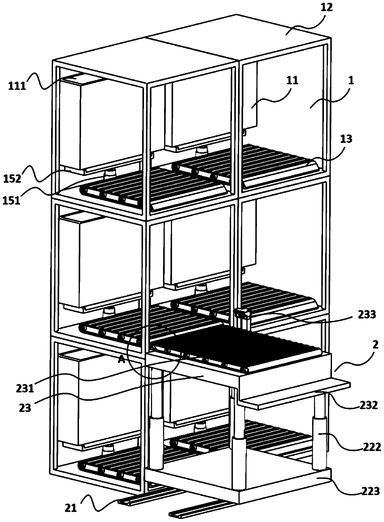 Intelligent cargo pickup transferring system for terminal warehouse