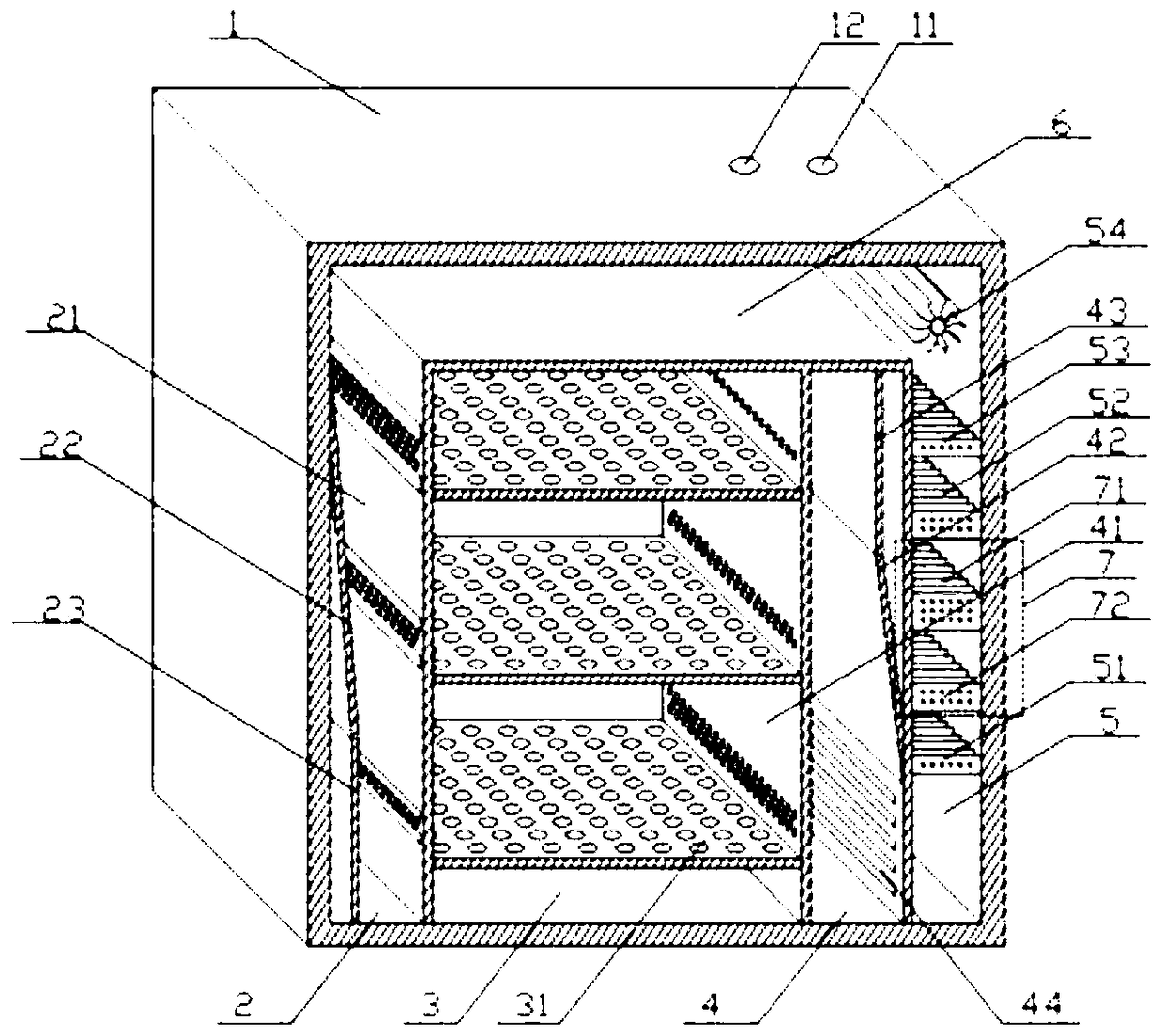 A heat pump drying device for edible fungus with parallel air supply on the drying surface